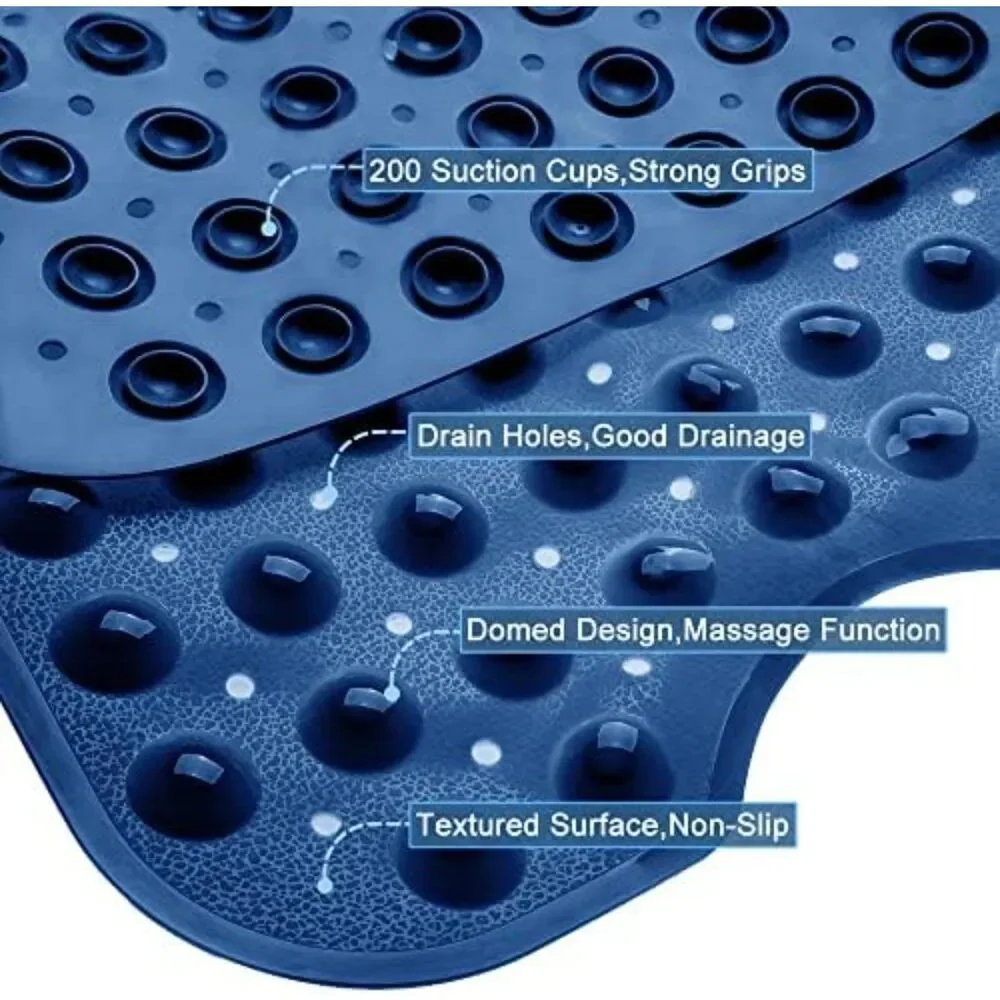 Bathtub Shower Mats Extra Long Non-Slip Bath Tub Mat 39 x 16 Inch Suction Cups